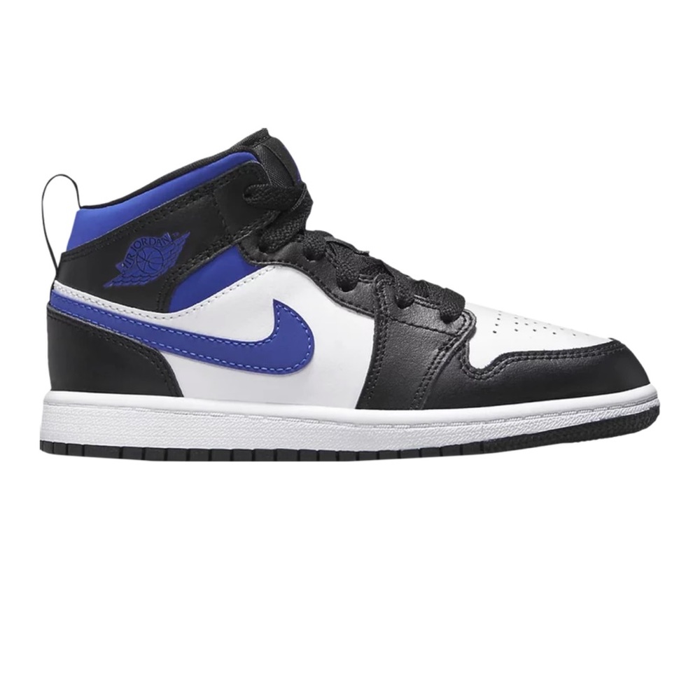 Jordan 1 mid white/blue/black
